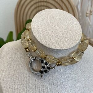 Hespera Authentic Citrine Gemstone Myra Necklace and Silver clasp Necklace